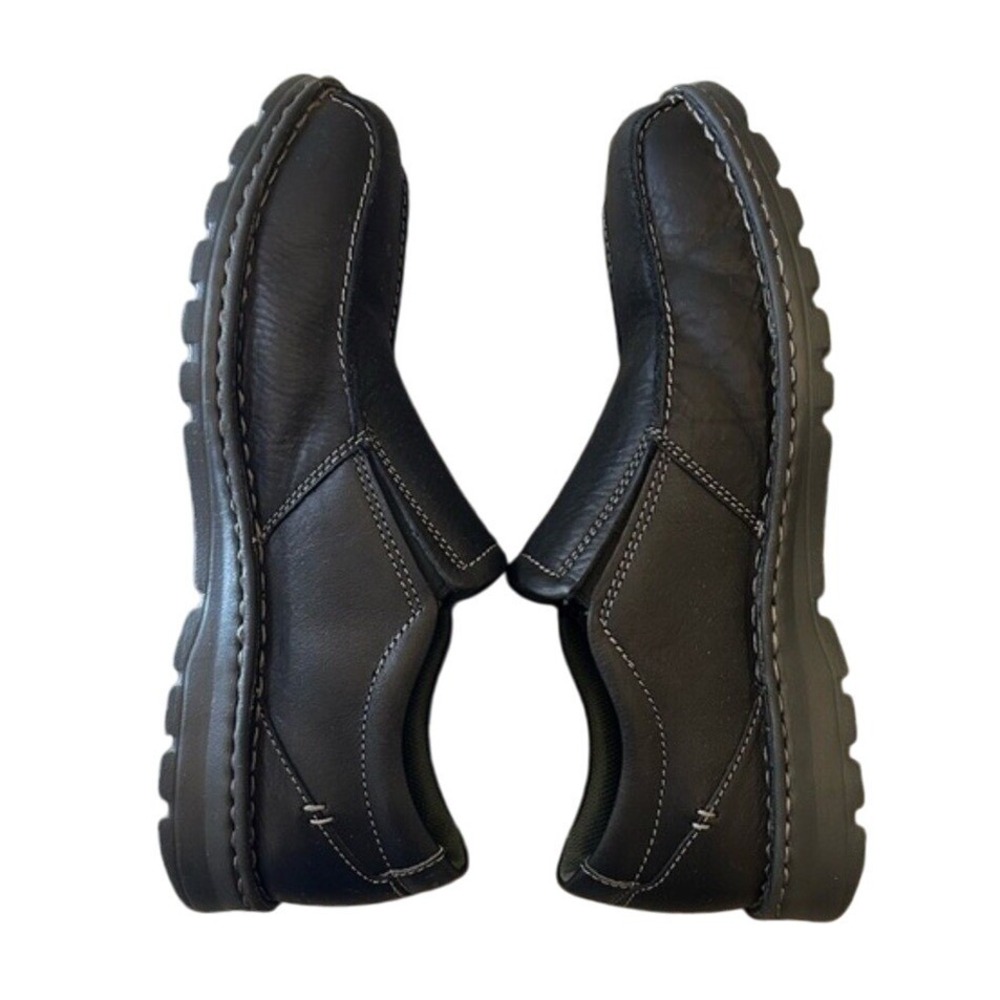 Clarks Vanek Step Loafer Black Oily Leather Men's Size 11